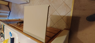 Side view of pull-out cutting board